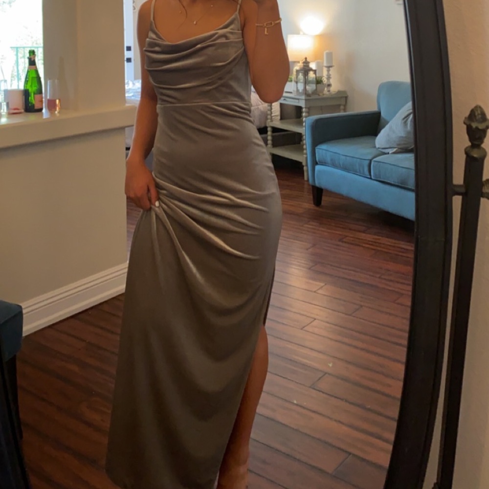 Revelry Sage Green Velvet Dress